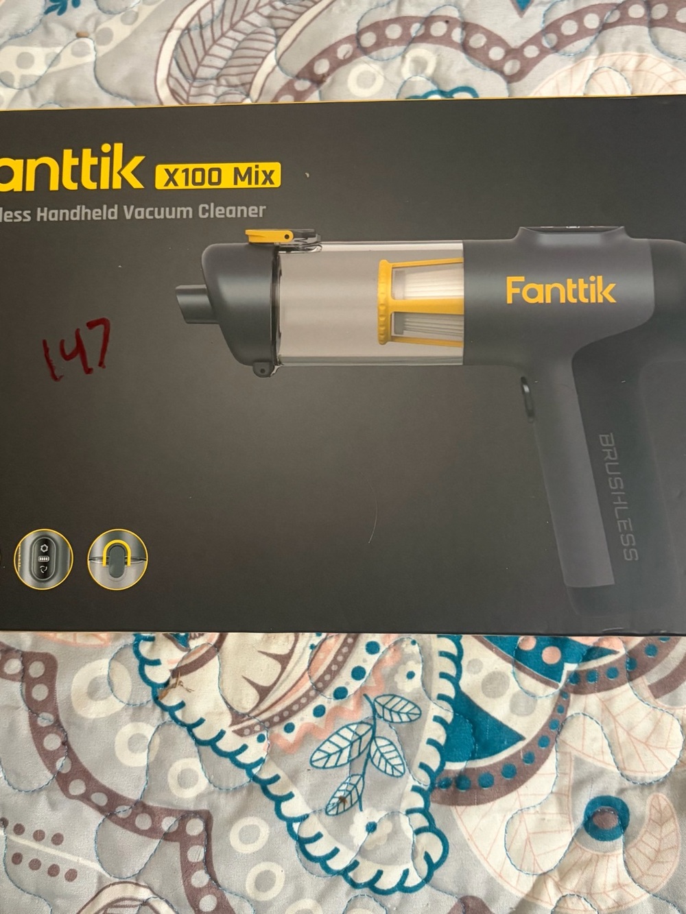X100 Mix Handheld Vacuum — Gray with Yellow Accents